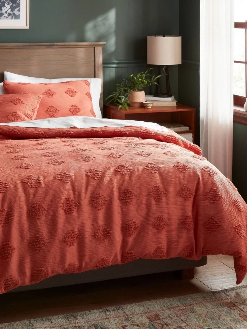 New Threshold Queen Tufted Diamond Crinkle Duvet Cover and Sham Set - Threshold